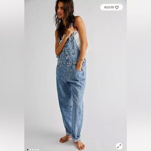 Free People “Ziggy” Cotton Denim overalls size large BNWT